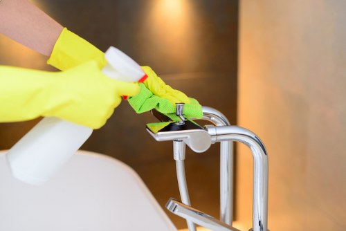 Sanitised meeting room cleaned by office cleaners in Roehampton